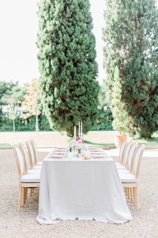 La table du mariage au Château de Tourreau