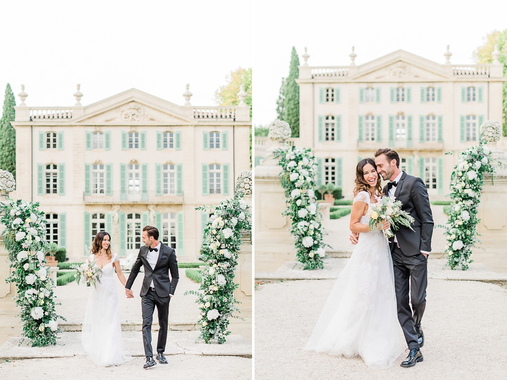 Séance photo couple pour un mariage au Château de Tourreau, dans le Vaucluse à Sarrians