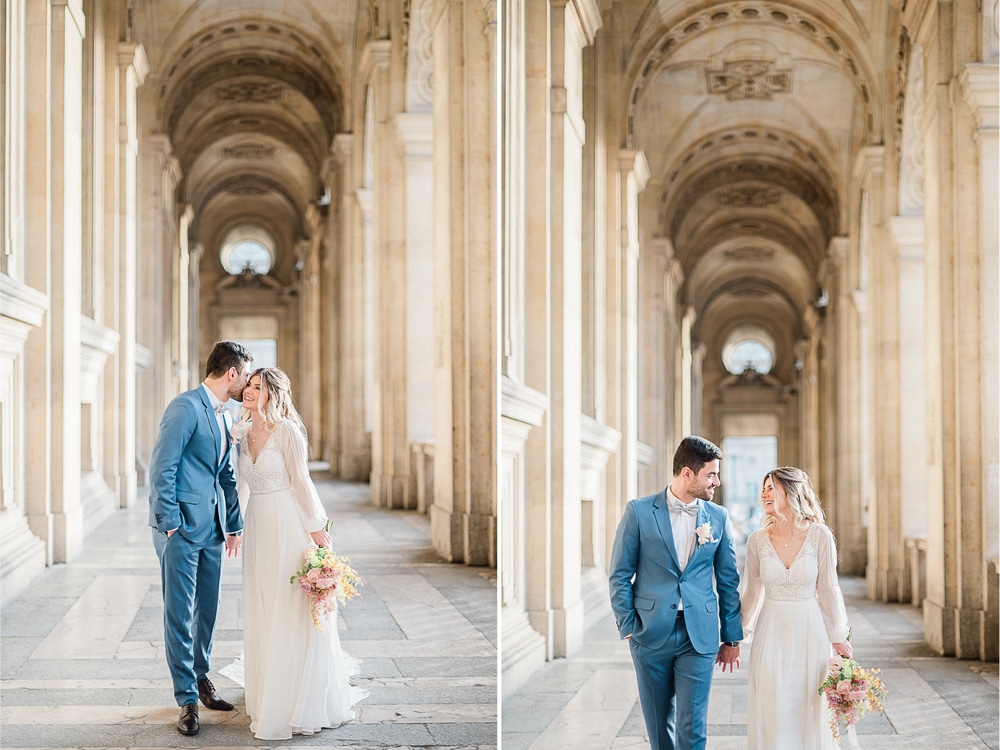 Séance photo de couple pour un elopement wedding à Paris