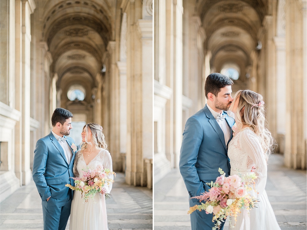 Séance photo de couple pour un elopement wedding à Paris