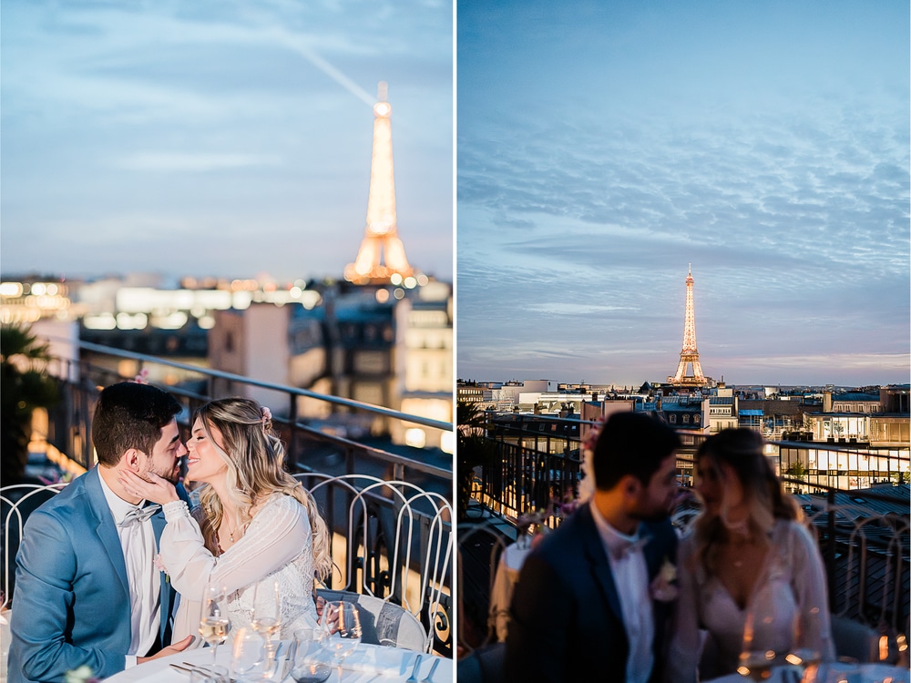 Diner à l'Hôtel Marignan à Paris pour un mariage