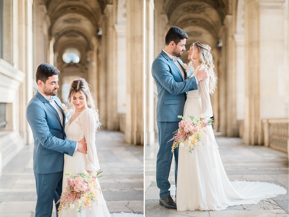 Séance photo de couple pour un elopement wedding à Paris