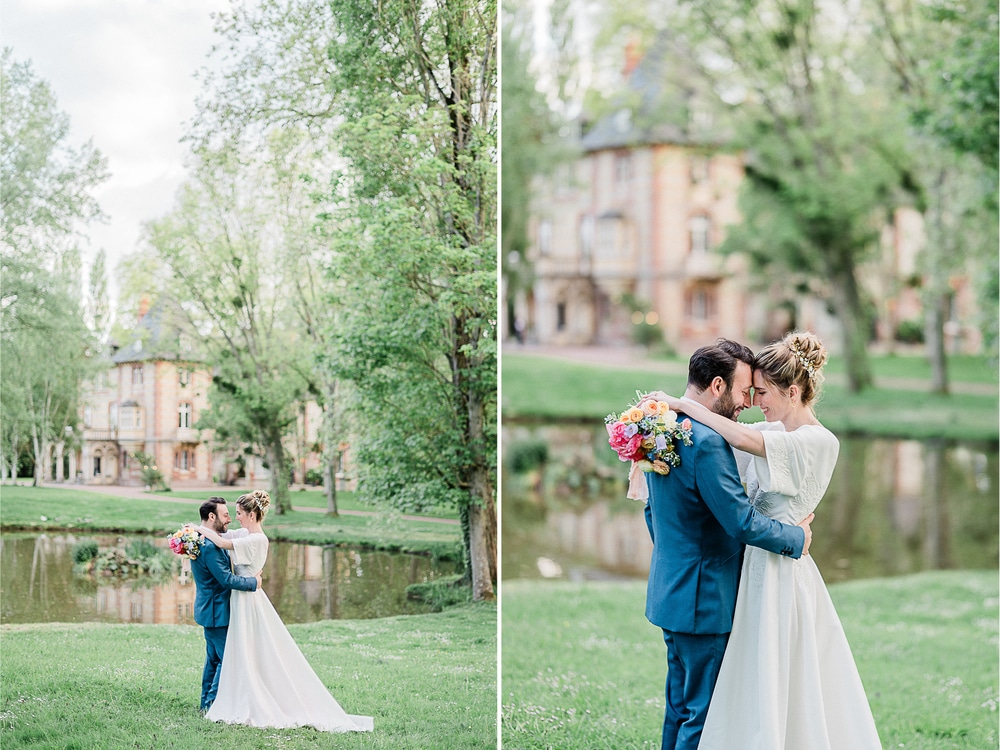 Photo des mariés pour leur mariage au Château de la Bribourdière