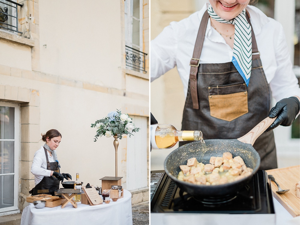 Cocktail au Château d'Aveny à Vexin-sur-Epte en Normandie lieu de réception de mariage