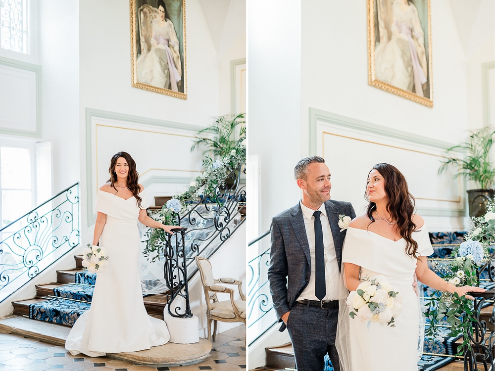 Photos de couple au Château d'Aveny à Vexin-sur-Epte en Normandie lieu de réception de mariage