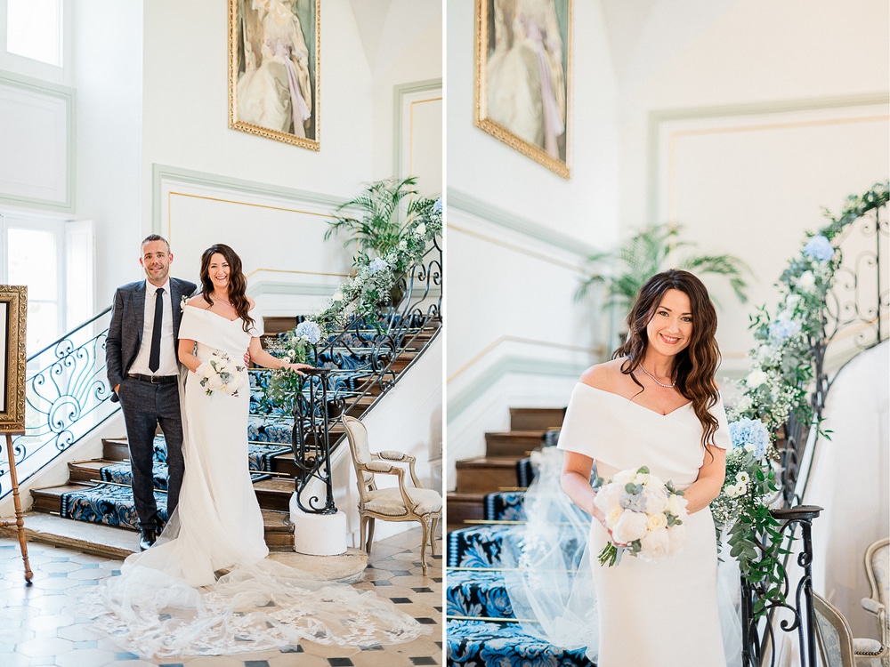 Photos de couple au Château d'Aveny à Vexin-sur-Epte en Normandie lieu de réception de mariage