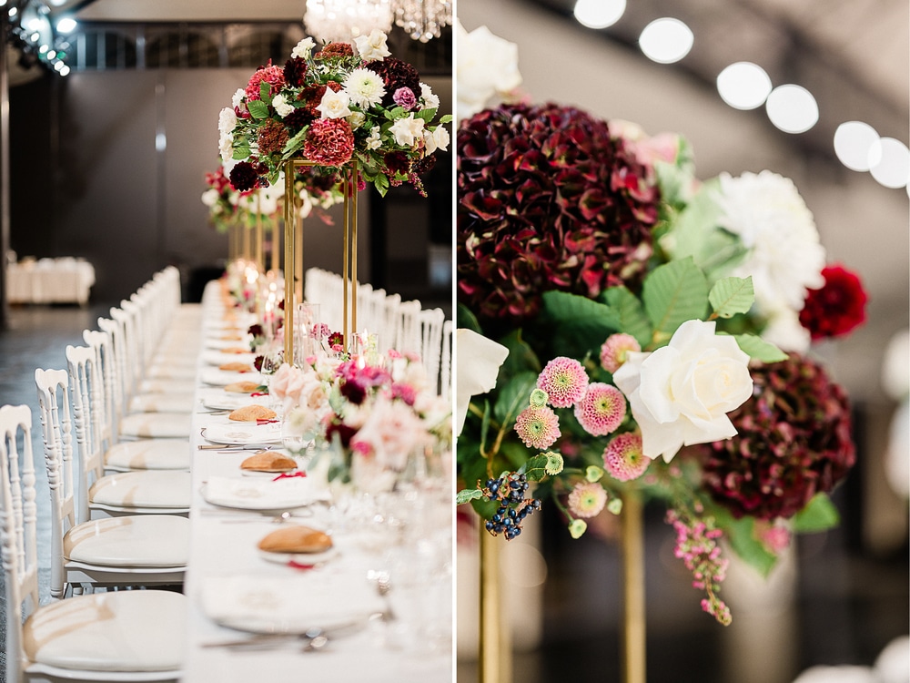 Scénographie réception mariage Abbaye de Maizières