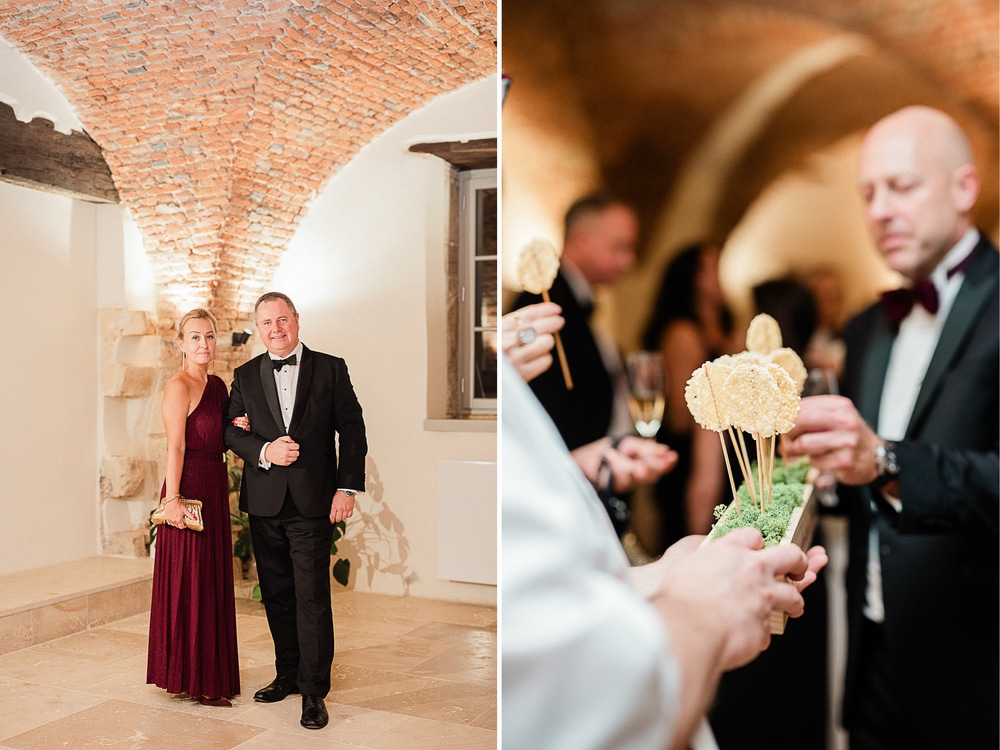 Moment convivial cocktail mariage Bourgogne Abbaye Maizières